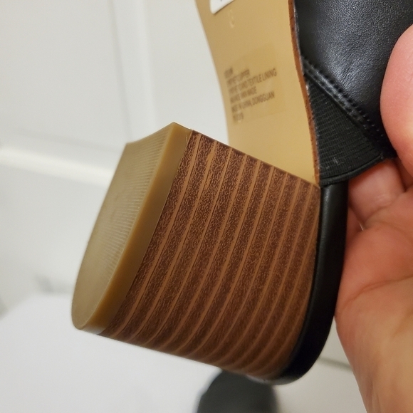 Lane Bryant Black Peep Toe heeled slides 8W - Picture 10 of 11